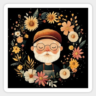 Cozy Grandpa Art – Heartwarming Vintage Illustration Sticker